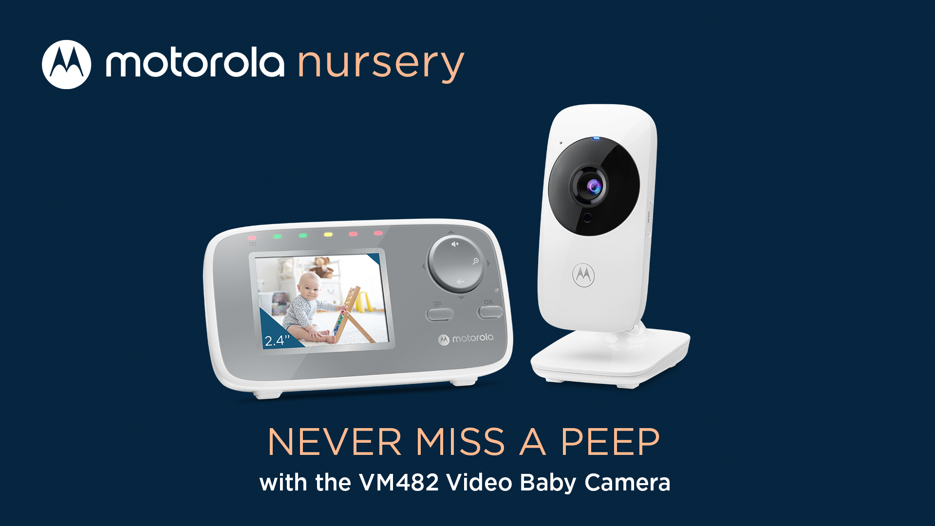 Motorola VM482 Indoor Video Baby Monitor W/Camera, 1000ft Range