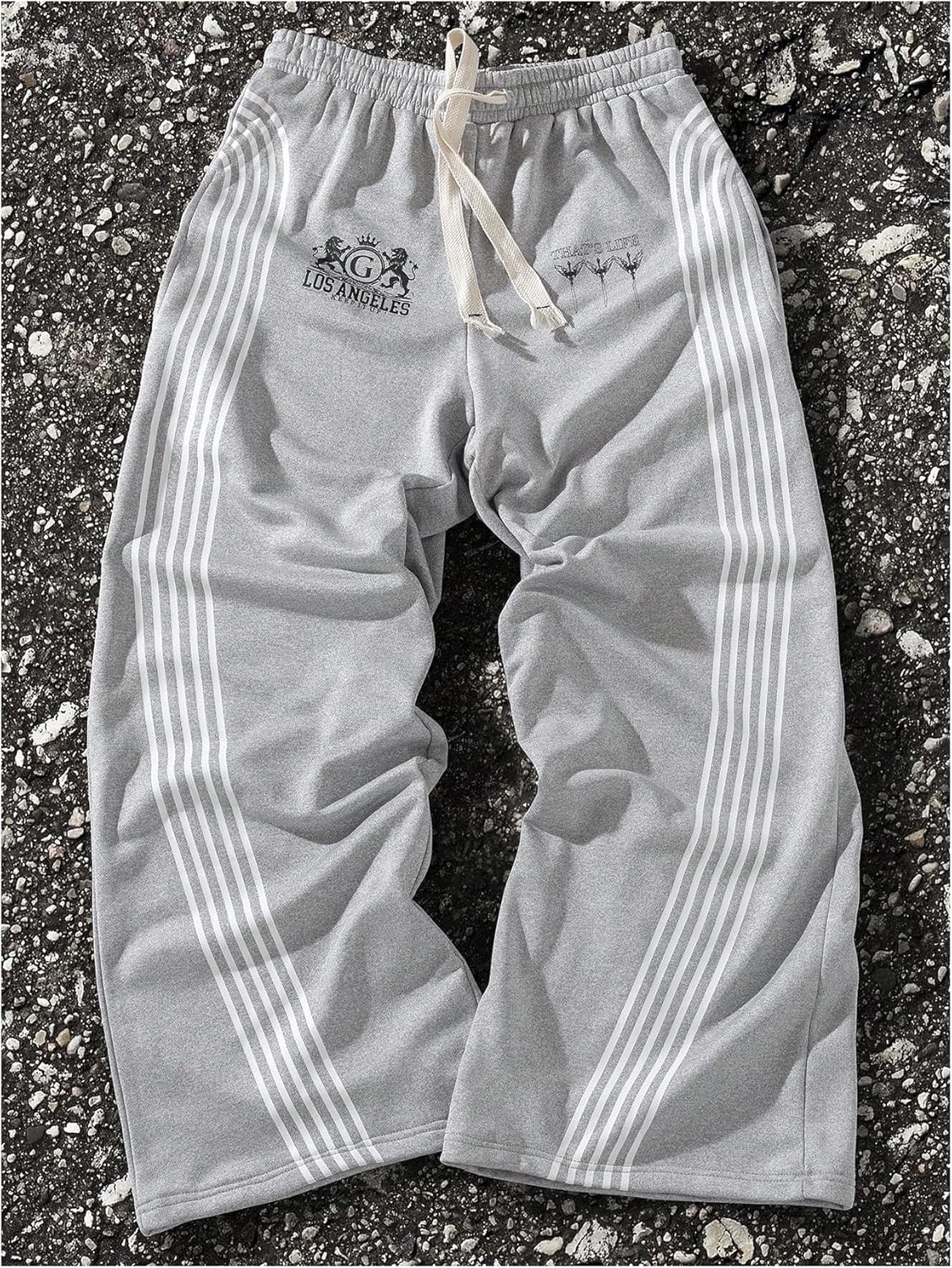 GORGLITTER Men's Baggy Wide Leg Sweatpants Striped Graphic Loose Track Pants Casual Trousers Going Out Joggers - Image 5