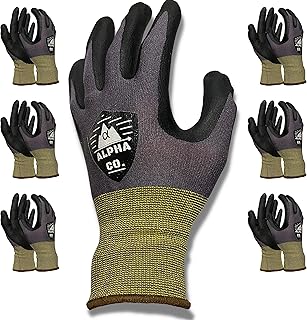 Alpha Co. Nitrile Palm Microfoam Spandex Gloves Touchscreen Capable & Latex-Free (Large, 6, Count)