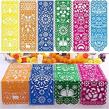 6 Pack Day of The Dead Altar Decor Papel Picado Table Runners 29 x 10 Inch Dia De Muertos Decorations Sugar Skull Mexican Table Runner Mexican Party Fiesta Carnival Cinco De Mayo Mantel Decor