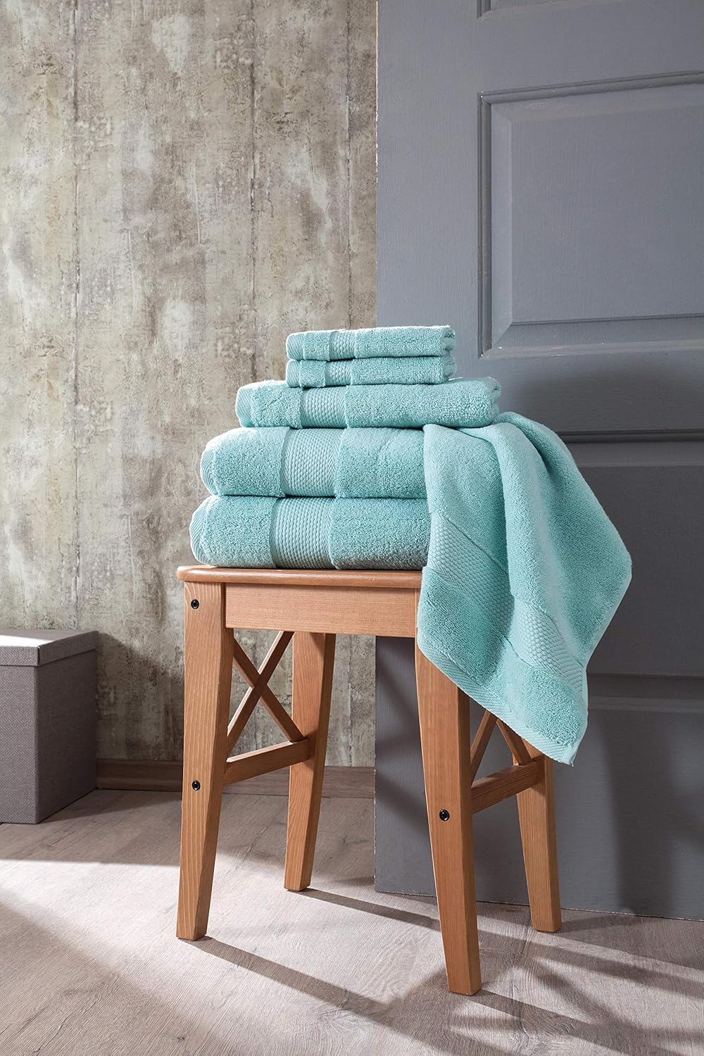BAGNO MILANO Turkish Towels, Ultra Soft, Plush Luxury Turkih Cotton Bath Towels, Quick Dry Towel Set Made in Turkey (Mint Green, 2 Pcs Bath Towel Set) - Image 7