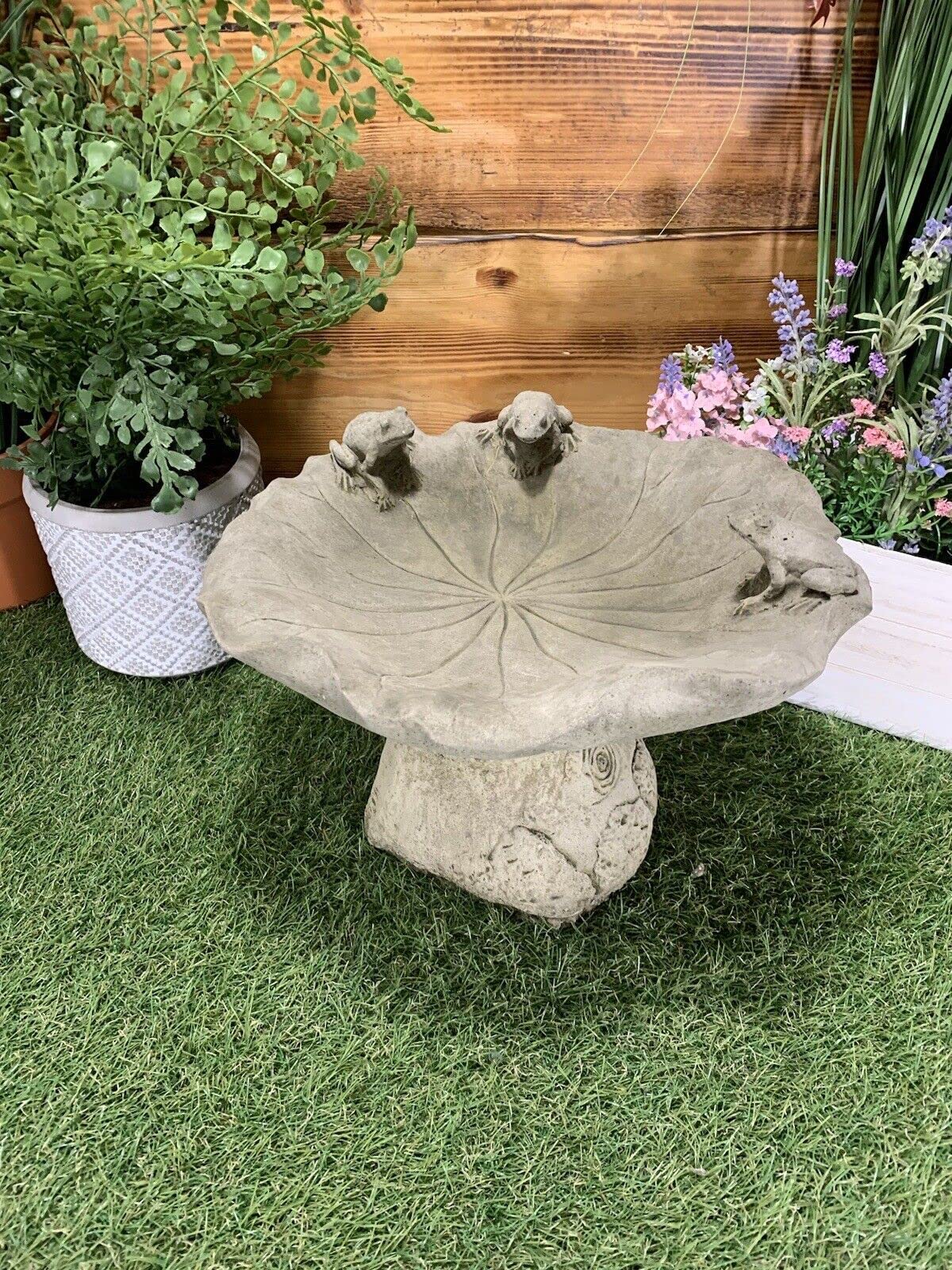 J And L Stone Ornaments Stone J And L Ornaments Garden Frog Toad Lily Bird Bath Statue Ornament