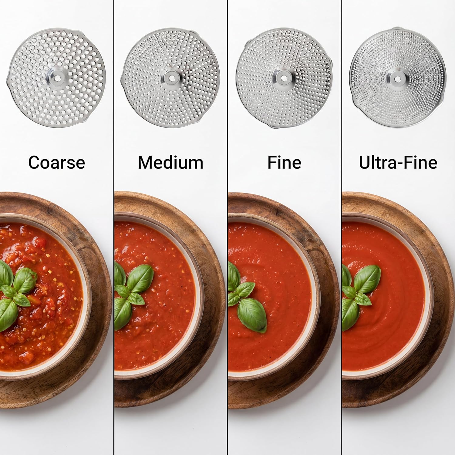 Premium 4-Disc Stainless Steel Food Mill – Ergonomic Rotary Hand Crank for Tomato Sauce, Canning, Applesauce, Baby Food, Mashed Potatoes, Puree & Jams