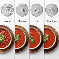 Vista 2 de Molinillo de Alimentos de Acero Inoxidable con 4 Discos Mejorado – Diseño Rotatorio Ergonómico para Salsa de Tomate, Puré de Manzana, Comida