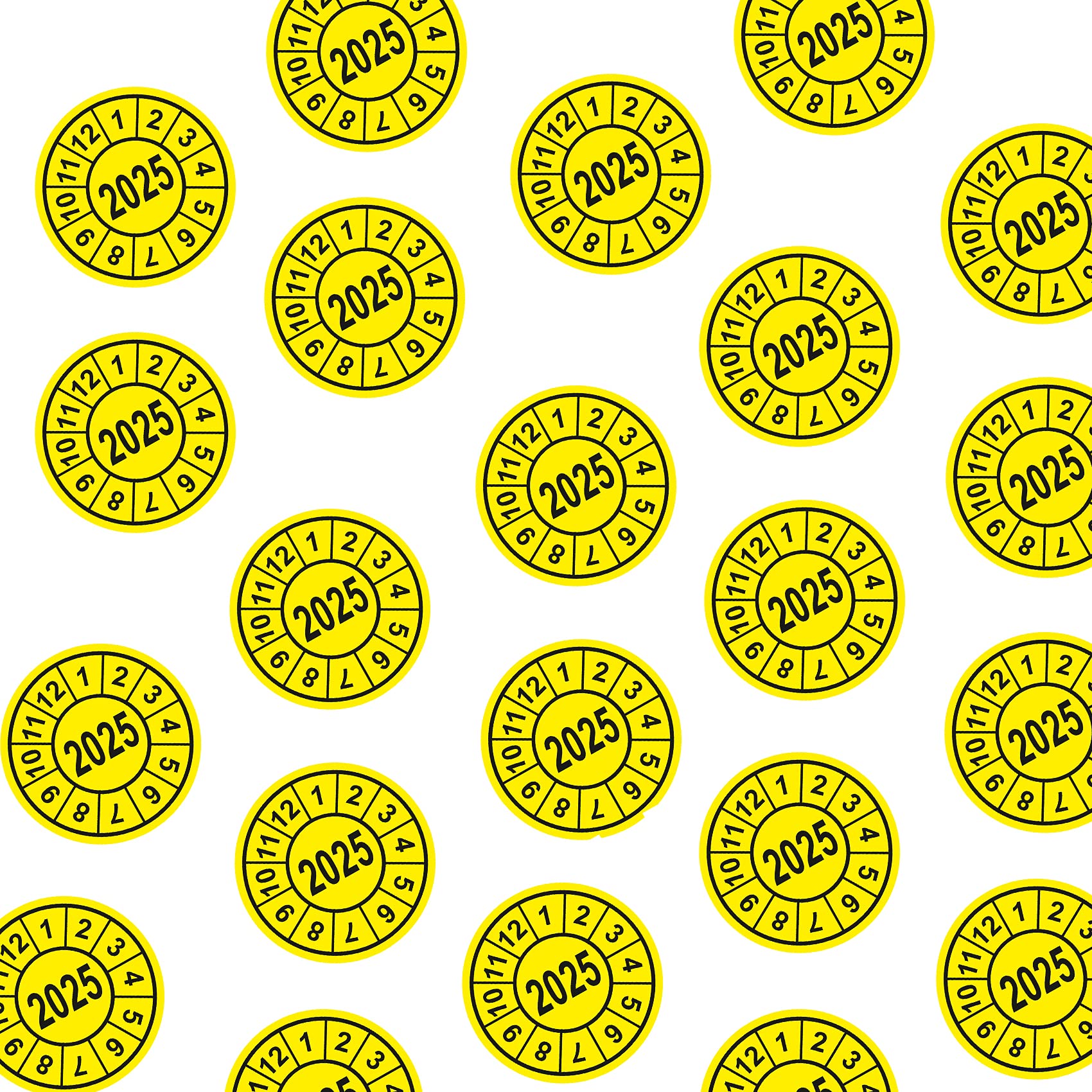 16 Stück Prüfaufkleber Prüfplaketten Jahresplaketten UVV – BGV D27 BGR Für Stapler-Wartung, 16 Stück à 40mm Jahresplaketten Druckengel - Foto 13