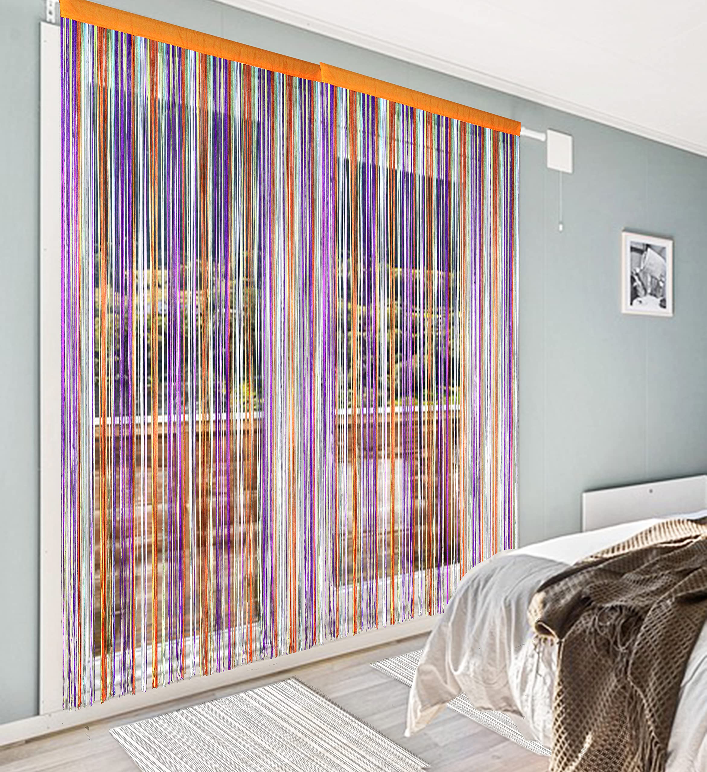 Tende per porte, zanzariere, per finestre, mosche, porte, decorazioni, divisori, pannelli, camera da letto, soggiorno, armadio, tende per porte (arcobaleno, 90 x 200 cm)