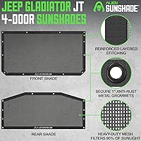 Vista 2 de Alien Sunshade Parasol para Jeep Gladiator negro (2018-2023), accesorios para Jeep Gladiator, parasol de malla delantera y trasera, parte superior