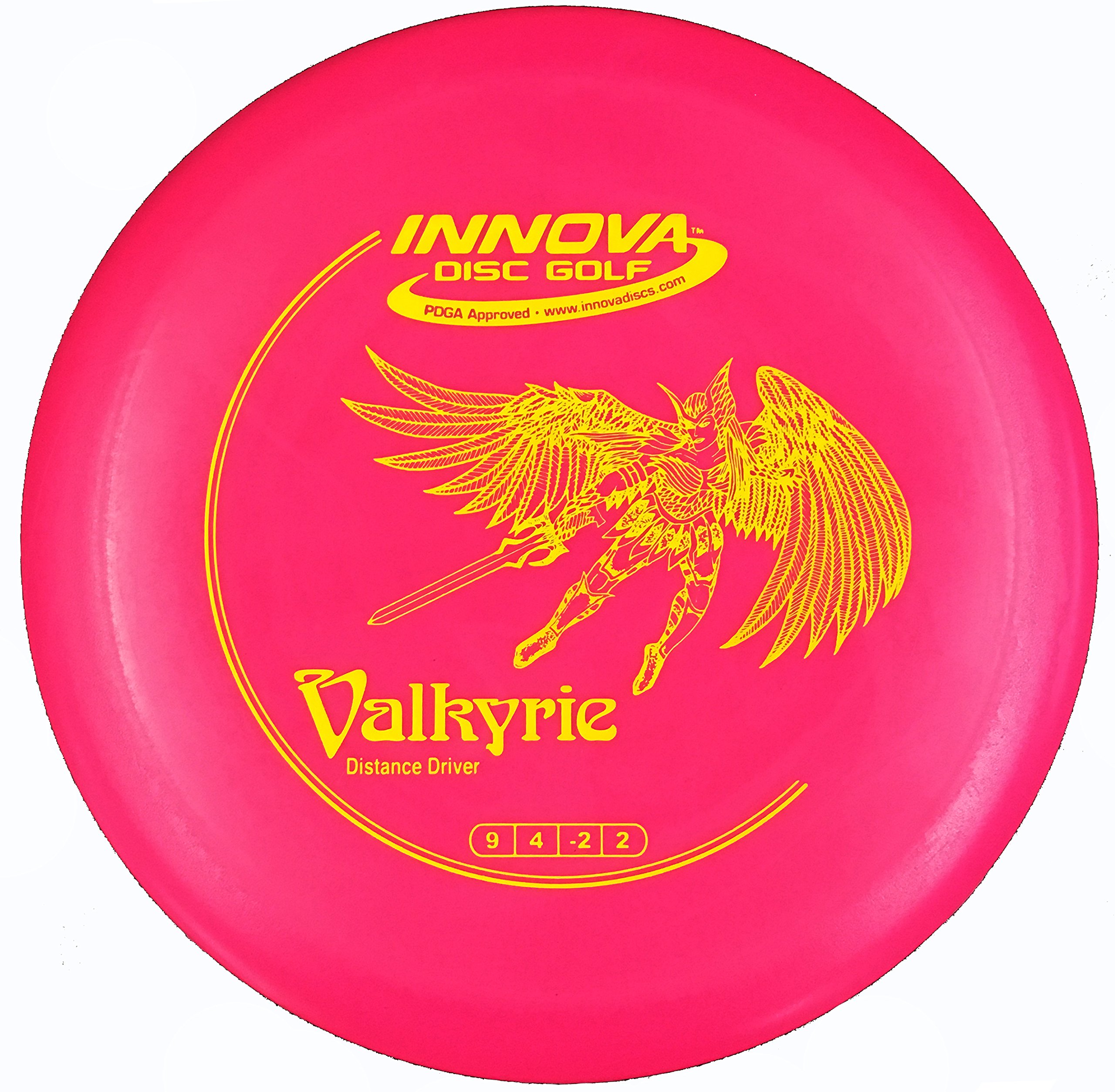 Innova DX Valkyrie Golf Disc, 151-159g, Right, Pink, Plastic, Midsize, DX Grip, Driver, Unisex, Experienced Disc Golfers