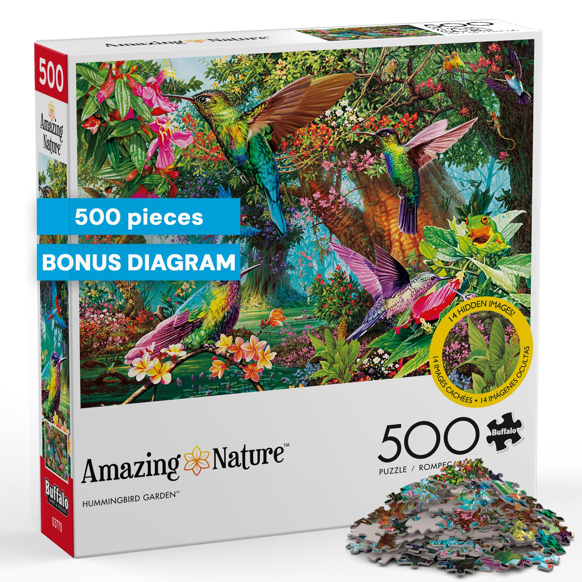 Amazon.com: Buffalo Games - Hummingbird Garden - 500 Piece Jigsaw