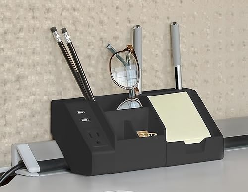 Miniatura 2 de Bostitch Office Konnect - Organizador de escritorio ancho con tapa extraíble y divisores, gris (KT-WCUP-gris), negro