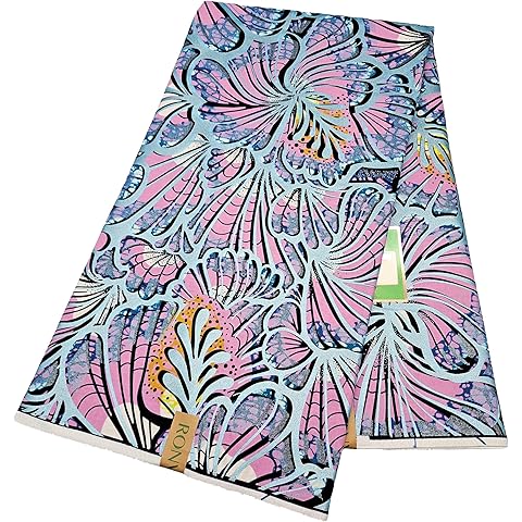 African Wax Fabric 6 Yards of 100% Cotton – African Print Fabric for Party Outfits,...