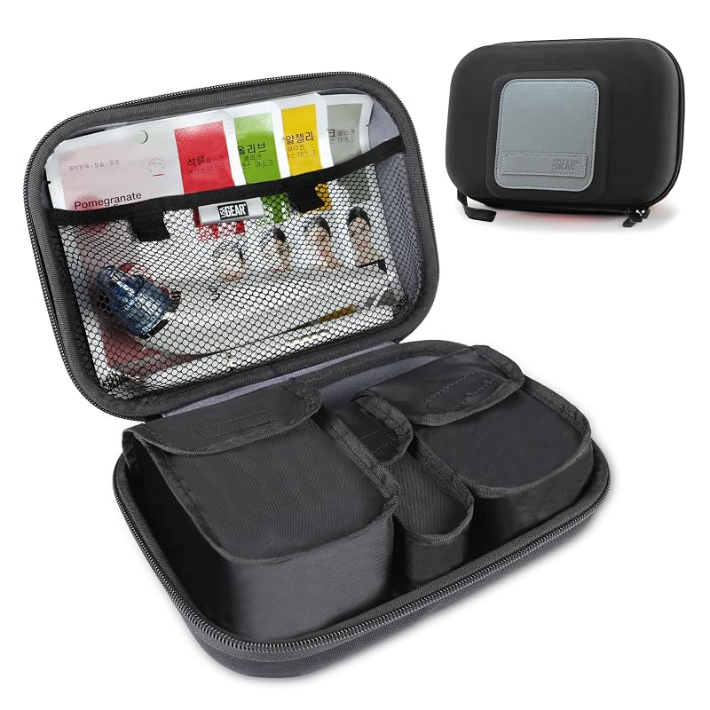 Estojo rígido USA Gear para cosméticos com bolsas removíveis, preto