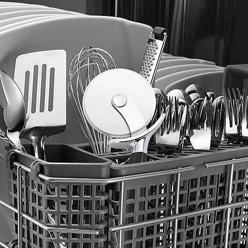 Miniatura 9 de American METALCRAFT, Inc. Bandeja de borde ancho TP14 y rueda de pizza clásica KitchenAid de 9 pulgadas, color negro