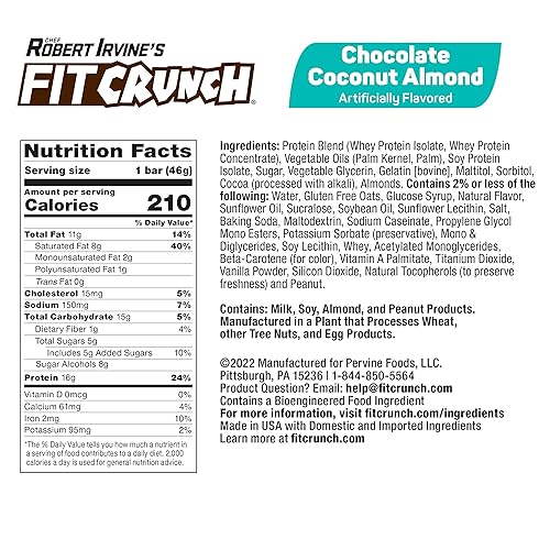 Miniatura 2 de FITCRUNCH - Barras de proteínas de tamaño aperitivo diseñadas por Robert Irvine barra horneada de 6 capas 011 oz de azúcar y núcleo suave para