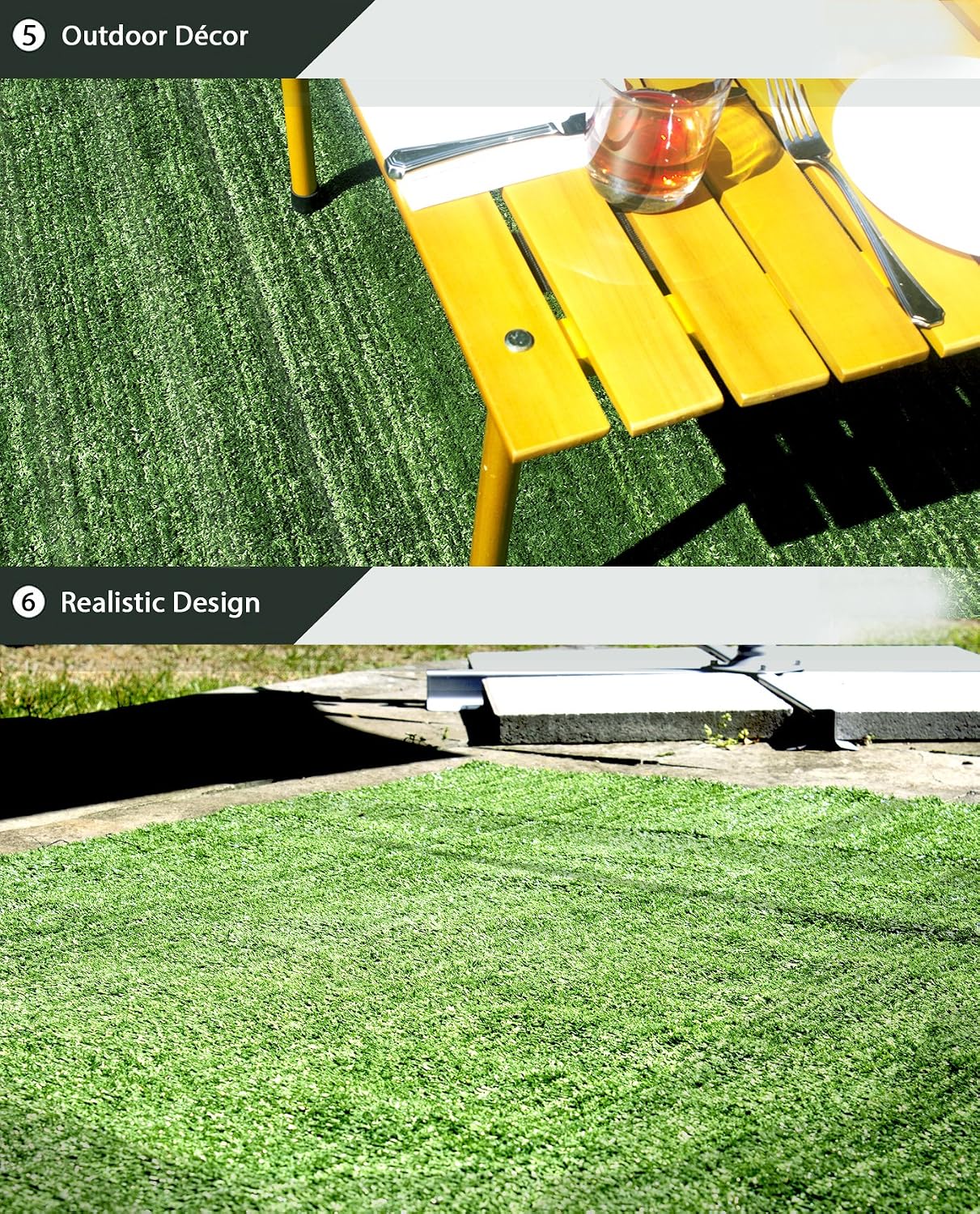 Artificial Grass Area Rug – Grass Height: 0.4" - Size: 4-feet x 6-feet - Perfect Color/Sizing for Any Indoor/Outdoor Uses and Decorations!