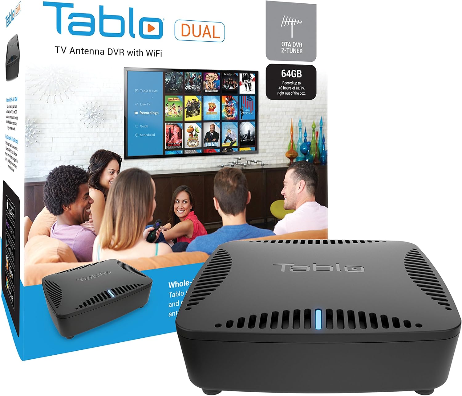 Tablo DUAL 64GB OTA DVR for Cord Cutters - with WiFi - For use with HDTV Antennas