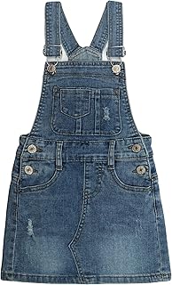 Baby Little Girls Skirt,Ripped Soft Strechy Denim Girls Summer Overalls Dress - Buy now