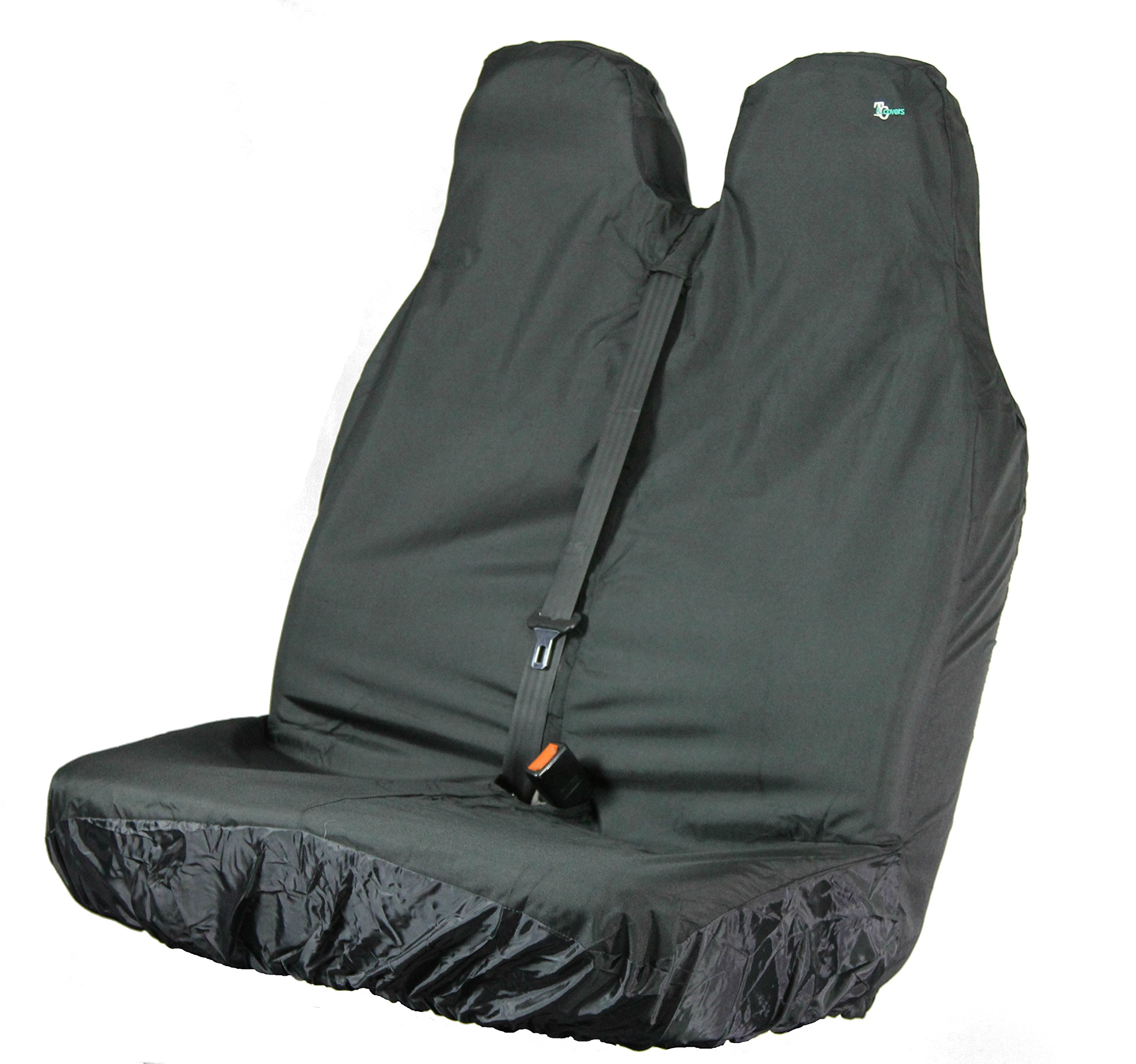 Town and Country Covers Stretch Double Passenger Front Seat Cover - Black,Large