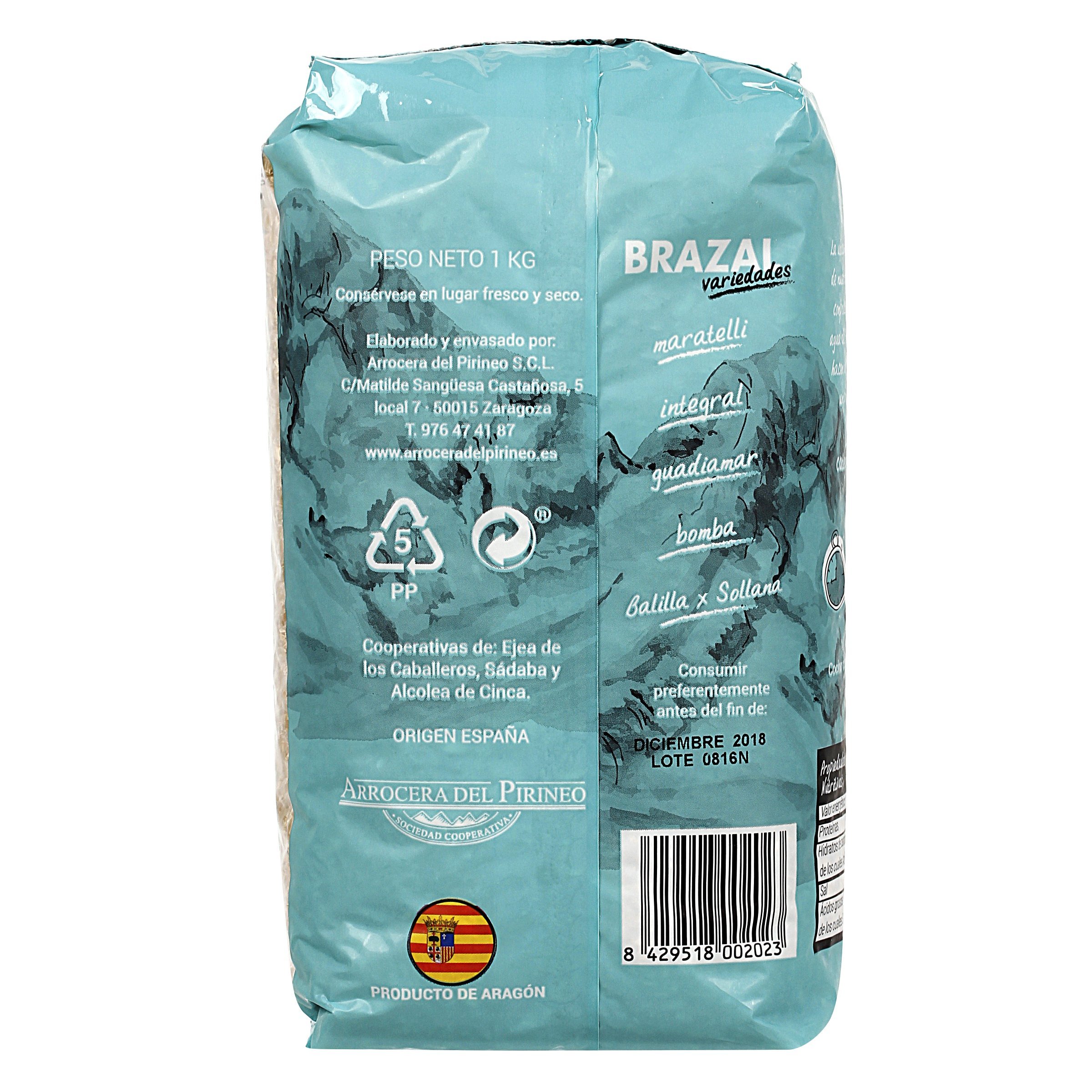 BRAZAL arroz integral paquete 1 Kg