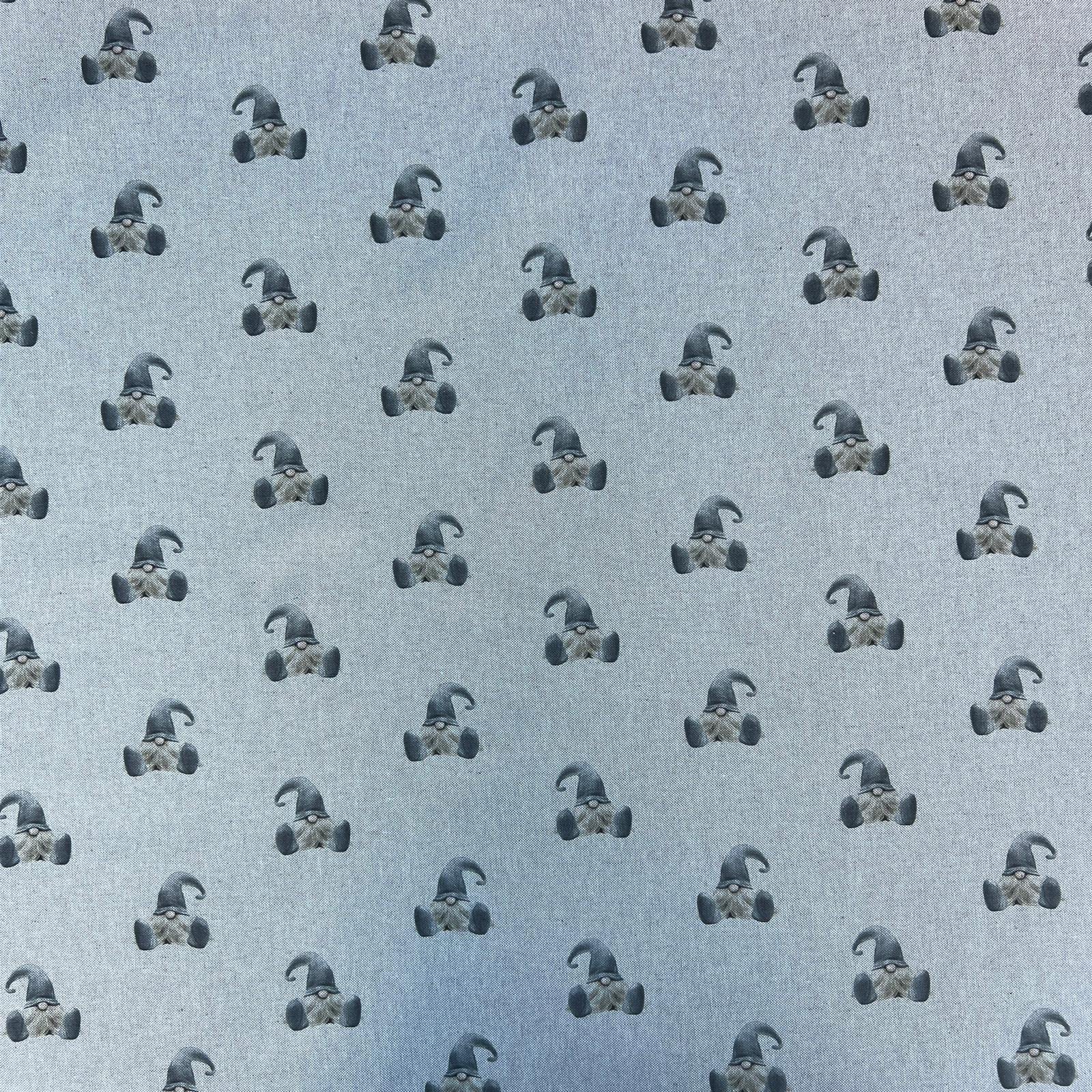 Christmas Xmas Digital Printed Cotton Rich Linen Look Quilting Craft Project Cushion Curtain Furnishing Upholstery Fabric Material (per Half Metre, Gonk Grey)