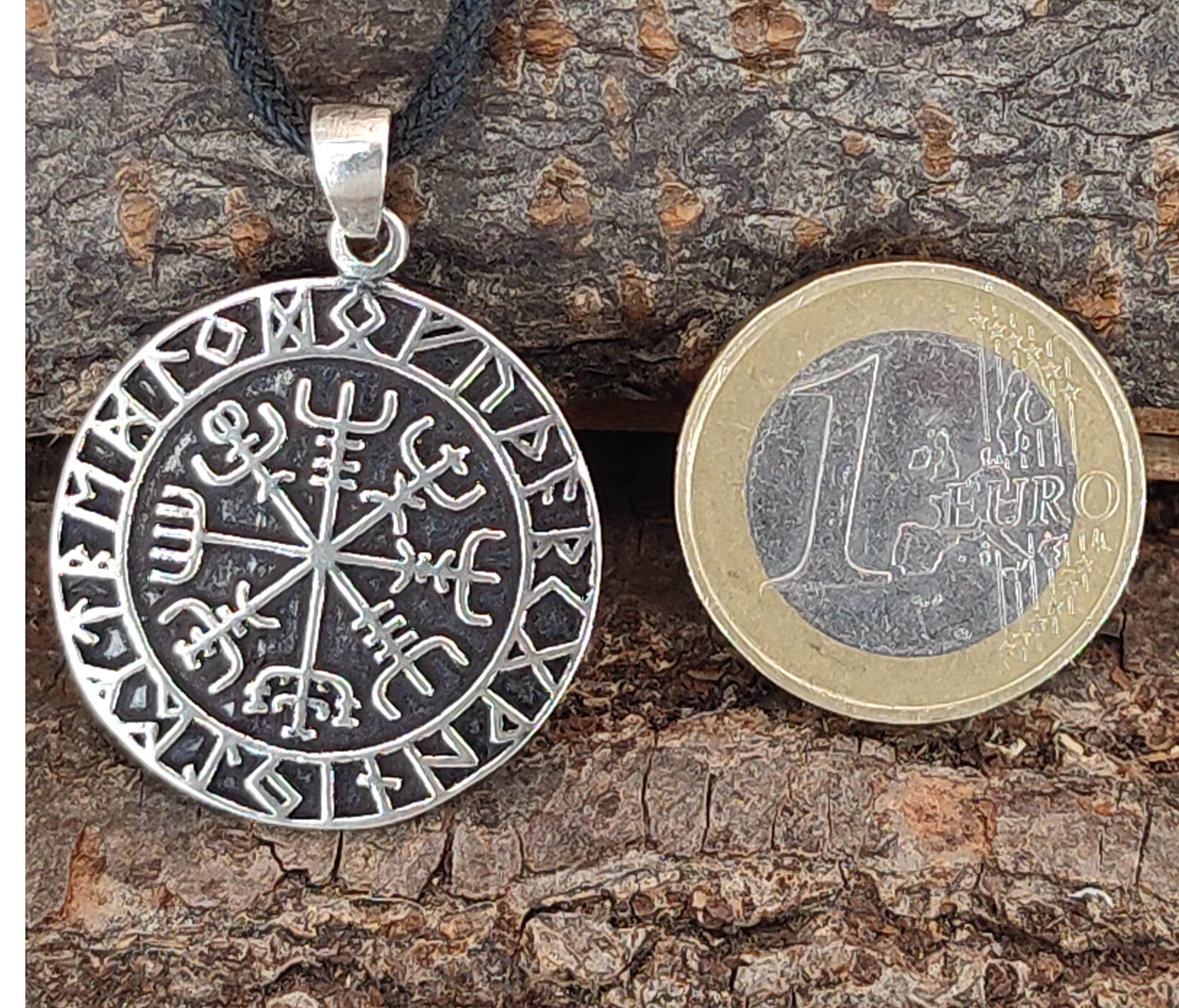 Kiss of Leather Wikinger Kompass Anhänger aus 925 Sterling Silber Nr. 218