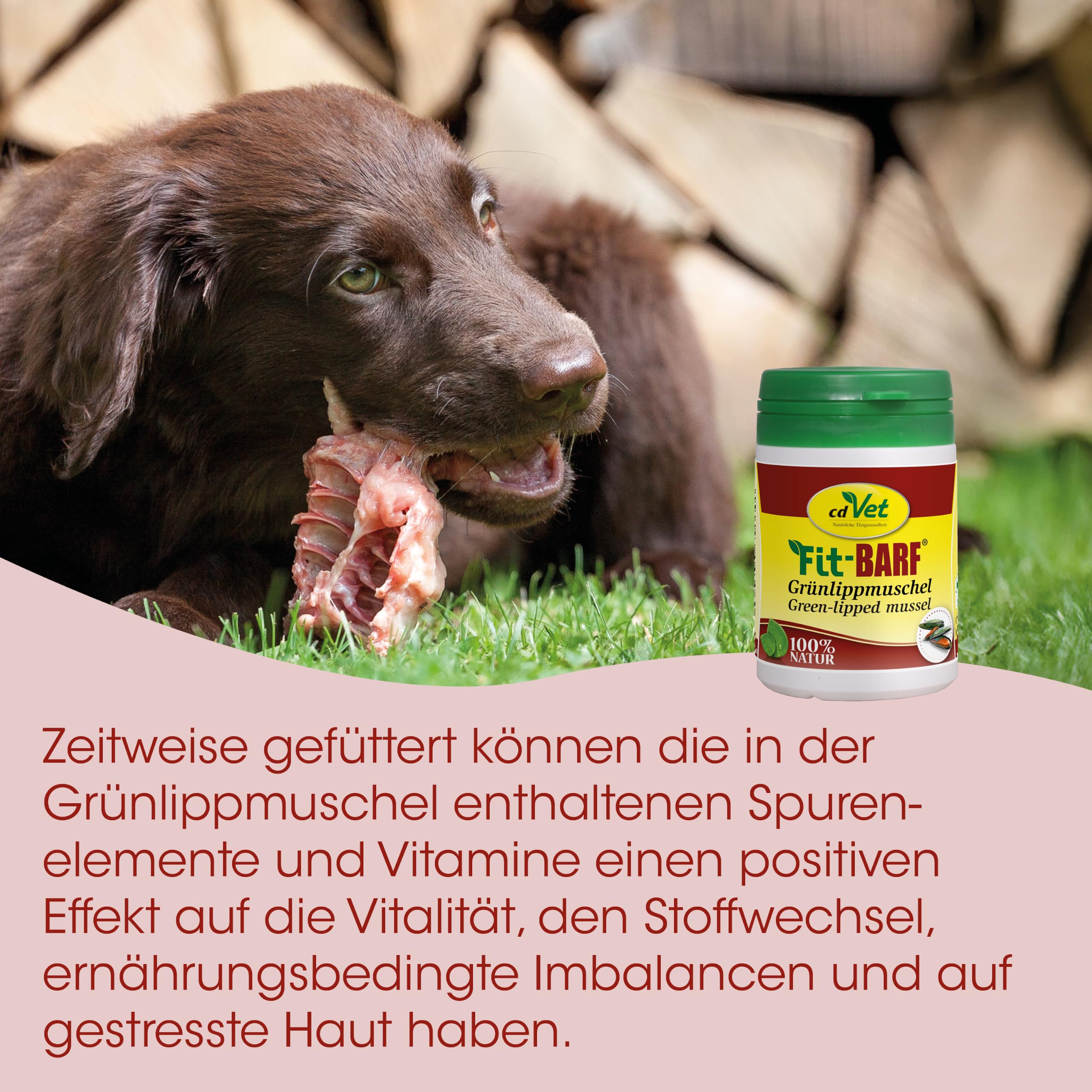 cdVet Naturprodukte Fit-BARF Grünlippmuschel 400 g - Katze & Hund - Schleimhaut - Funktionalität und Elastizität der Harnblase - Vitalität - Stoffwechsel - Haut - Vitamine - Rohfütterung - BARFEN -