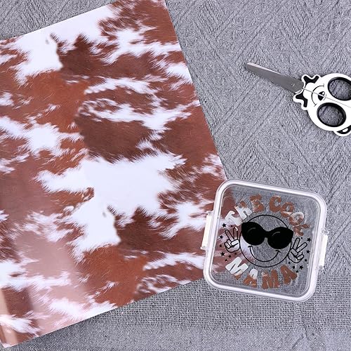 Miniatura 7 de Tintnut Rollo de Vinilo Permanente de Piel de Vaca - 12" x 5 pies, Vinilo Adhesivo Permanente con Patrón de Vaca para Máquina de Corte, Vinilo