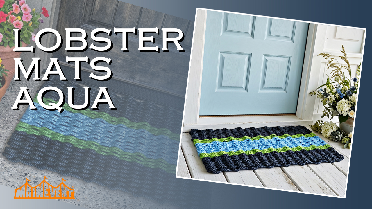 Amazon.com: Lobster Rope Mat Aqua Stripe 30x17 Inch, USA-Designed