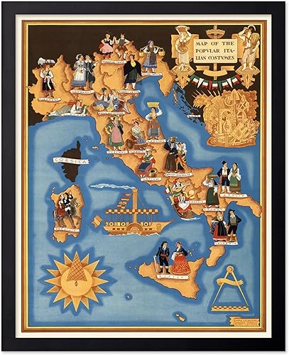 Vista 17 de Poster Master Póster vintage de la nación de los inmigrantes – Póster de mapas pictóricos retro – Arte de Estados Unidos – Regalo educativo