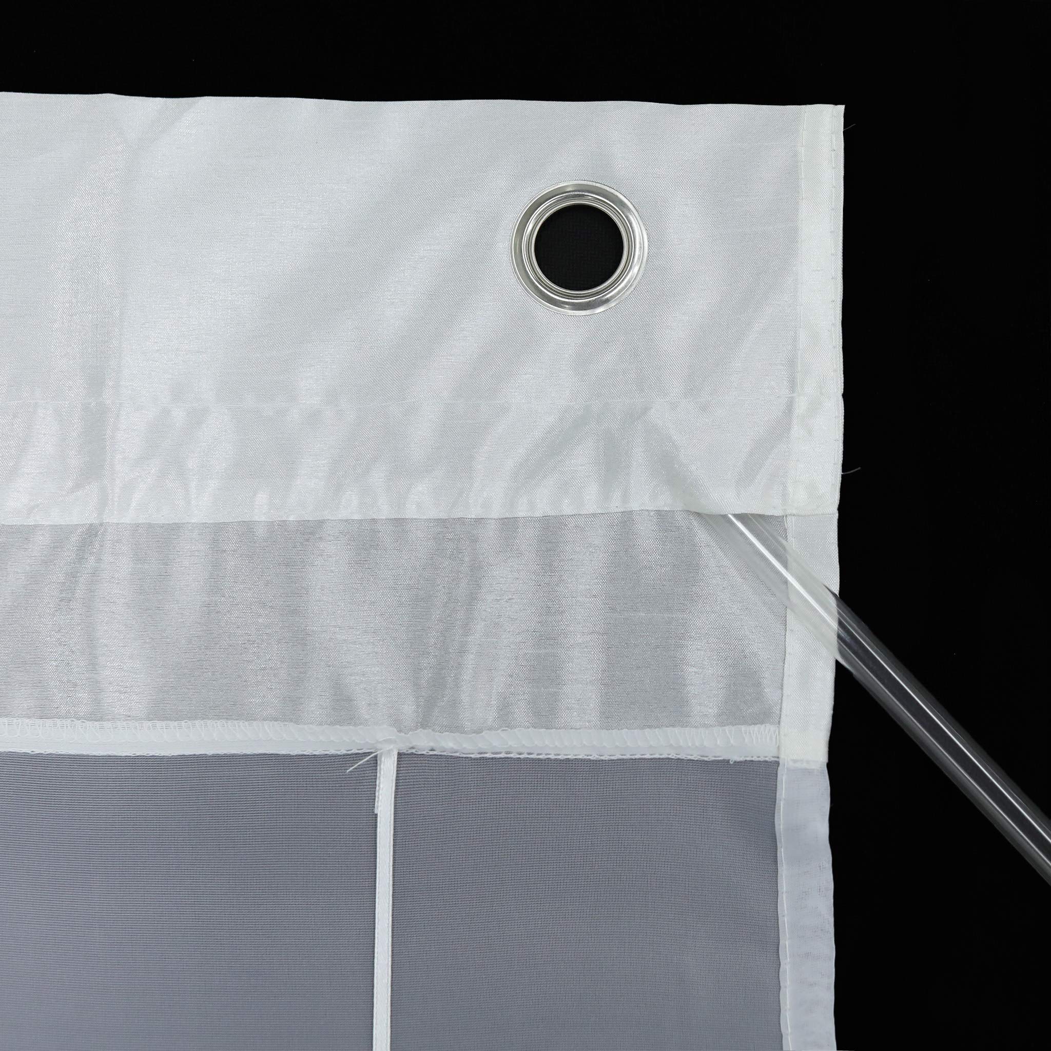 Tenda Voile Irene Con Occhielli - Grigio Argentato 80x155 Cm, Bordi Colorati, Senza Viti, Perfetta Per Cucina E Balcone