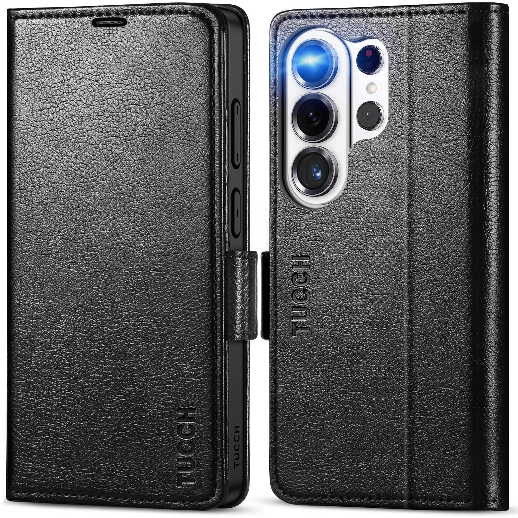 TUCCH Cover per Galaxy S26 Ultra 5G, Custodia Pelle Sintetica Portafoglio Blocco RFID Slot Porta Carte Supporto Magnetico TPU Protezione Completa per Galaxy S26 Ultra (6,9" 2026), Nero Testurizzato