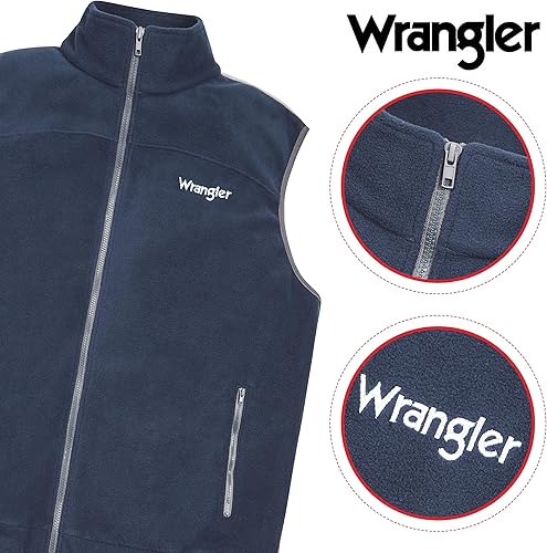 Miniatura 2 de Wrangler Chalecos grandes y altos para hombre - Chaleco sin mangas con cremallera de forro polar para hombre