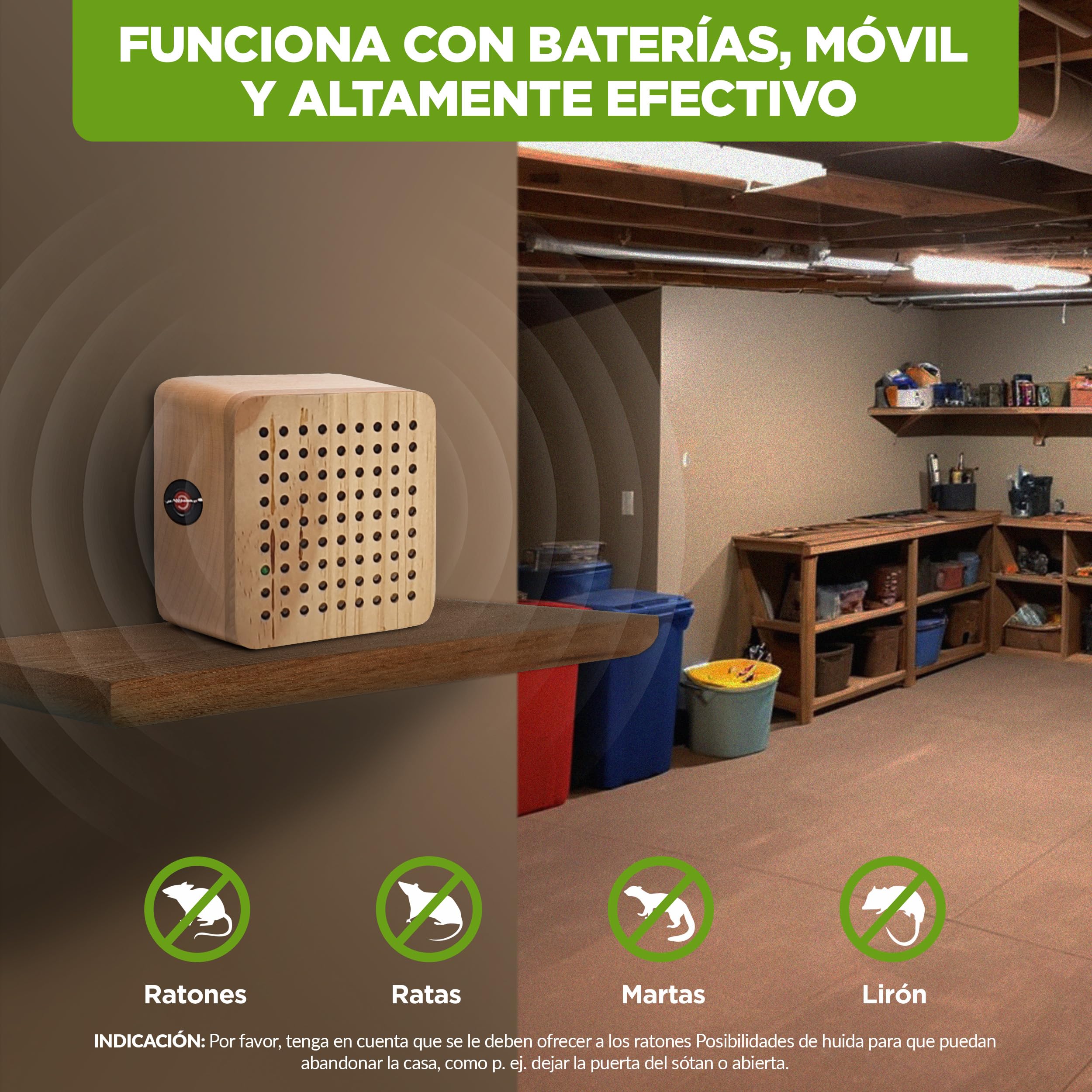 ISOTRONIC Repelente Ultrasónico para Ratones y Ratas — Dispositivo para Áticos, Sótanos y Garajes — Sin Veneno ni Trampas — Alcance Efectivo 40 m² — Pack de 3 Unidades