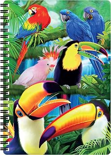 3D LiveLife Notebooks - Toucan Paradise from Deluxebase. Ruled 8.2" x 5.7" Medium Notepad. 80 Page Spiral Bound Notebook with Lenticular Bird Cover. Wild Animal Journal for Women and Men.
