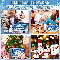 Vista 5 de Paquete de 9 manualidades navideñas, kit de arcilla para hacer muñecos de nieve navideños DIY para niños, construye tu kit de manualidades de muñeco