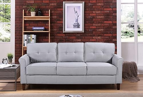 Container Furniture Direct Kouchouk - Sofá pequeño tapizado de terciopelo vintage y moderno, sofá de dos plazas de mediados de siglo para sala de