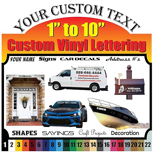 Miniatura 3 de Design Your Own Custom Vinyl Lettering Decal Sticker Auto Car Window, Business Glass, Boat, Truck, Door, Trailer Windshield Graphic Text