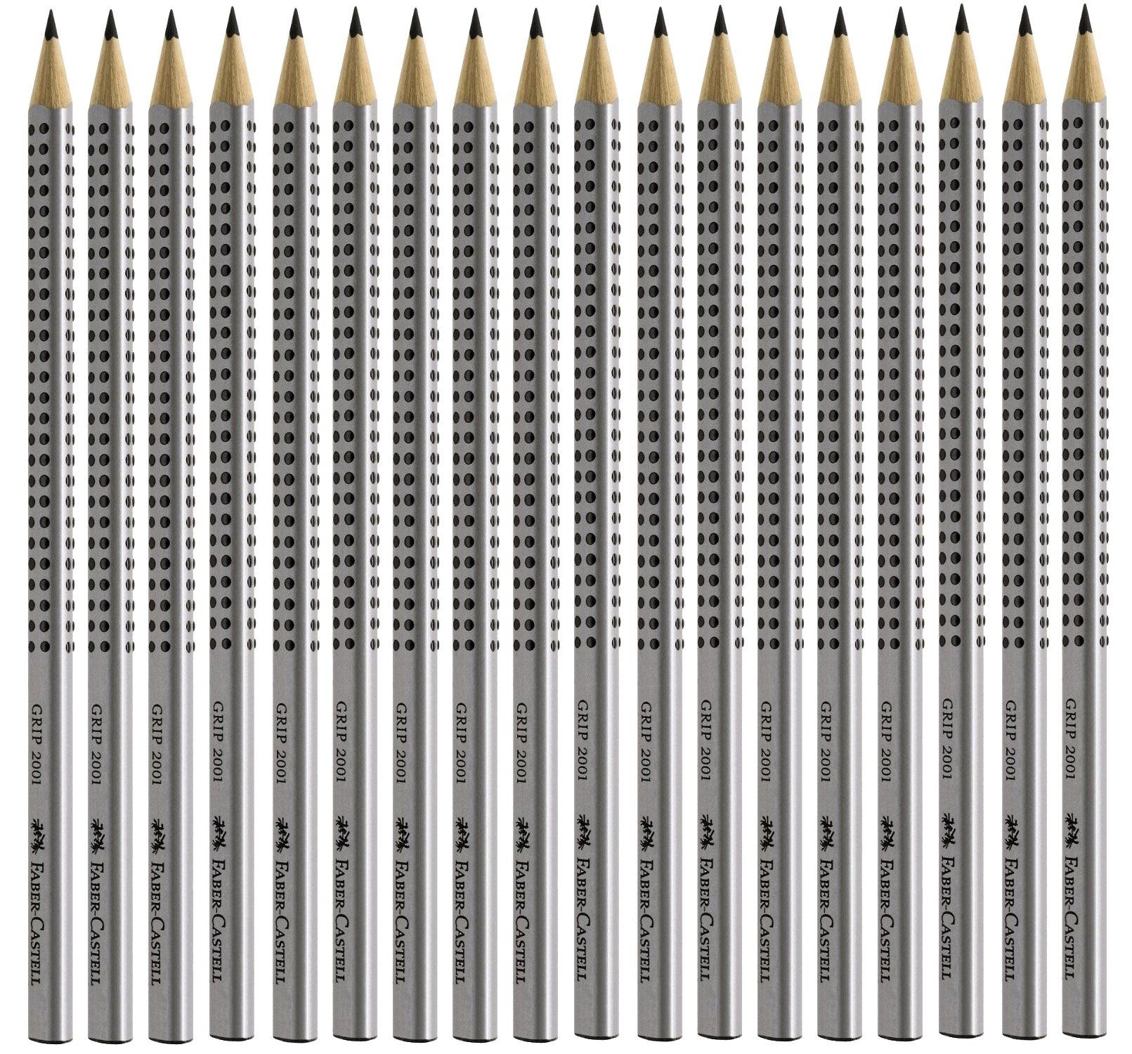 Faber-castell lot de 18 crayons à papier gRIP 2001 silber 2B