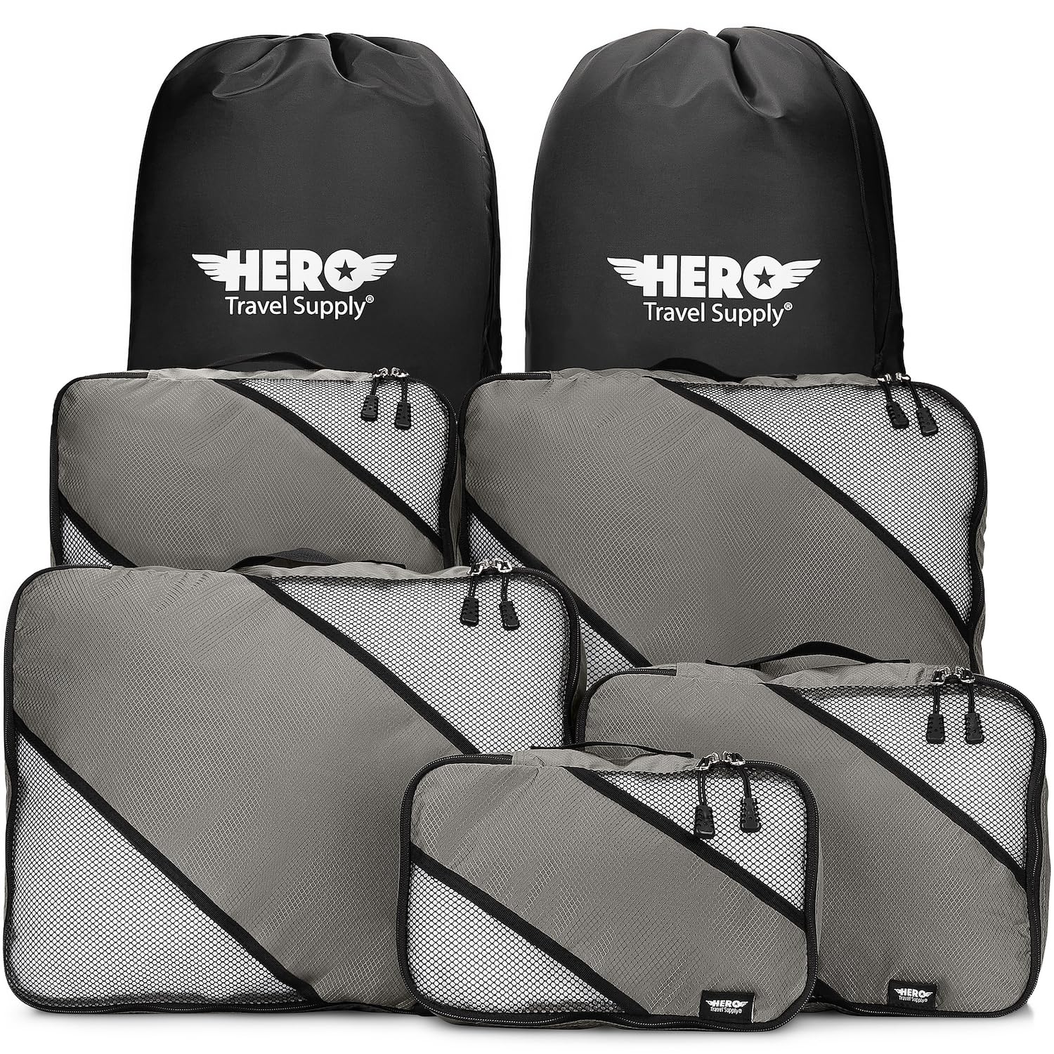 HERO Packing Cubes (5 Set) Luggage Organizers with 2 Laundry Bags