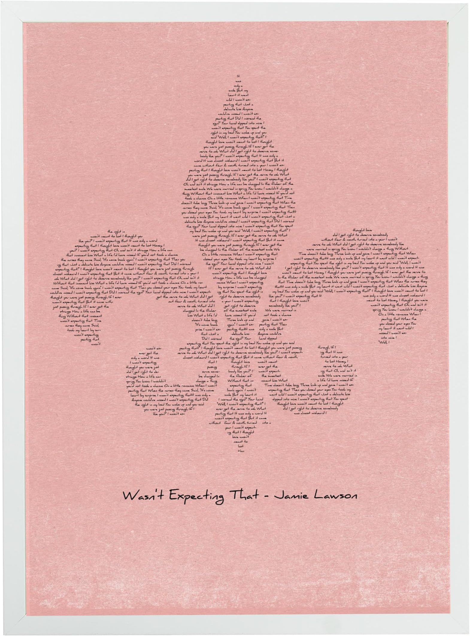 MixPixie Typographic Lyrics Print-Wasn't Expecting That Jamie Lawson, Fleur De Lis (Red), Paper, 42 x 29.7 x 0.1 cm