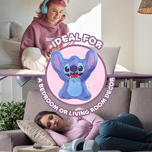 Miniatura 4 de Disney Cojines de sofá Stitch - Cojines de felpa 3D para cama o sofá, accesorios de dormitorio para mujeres, adolescentes y niños, regalos de