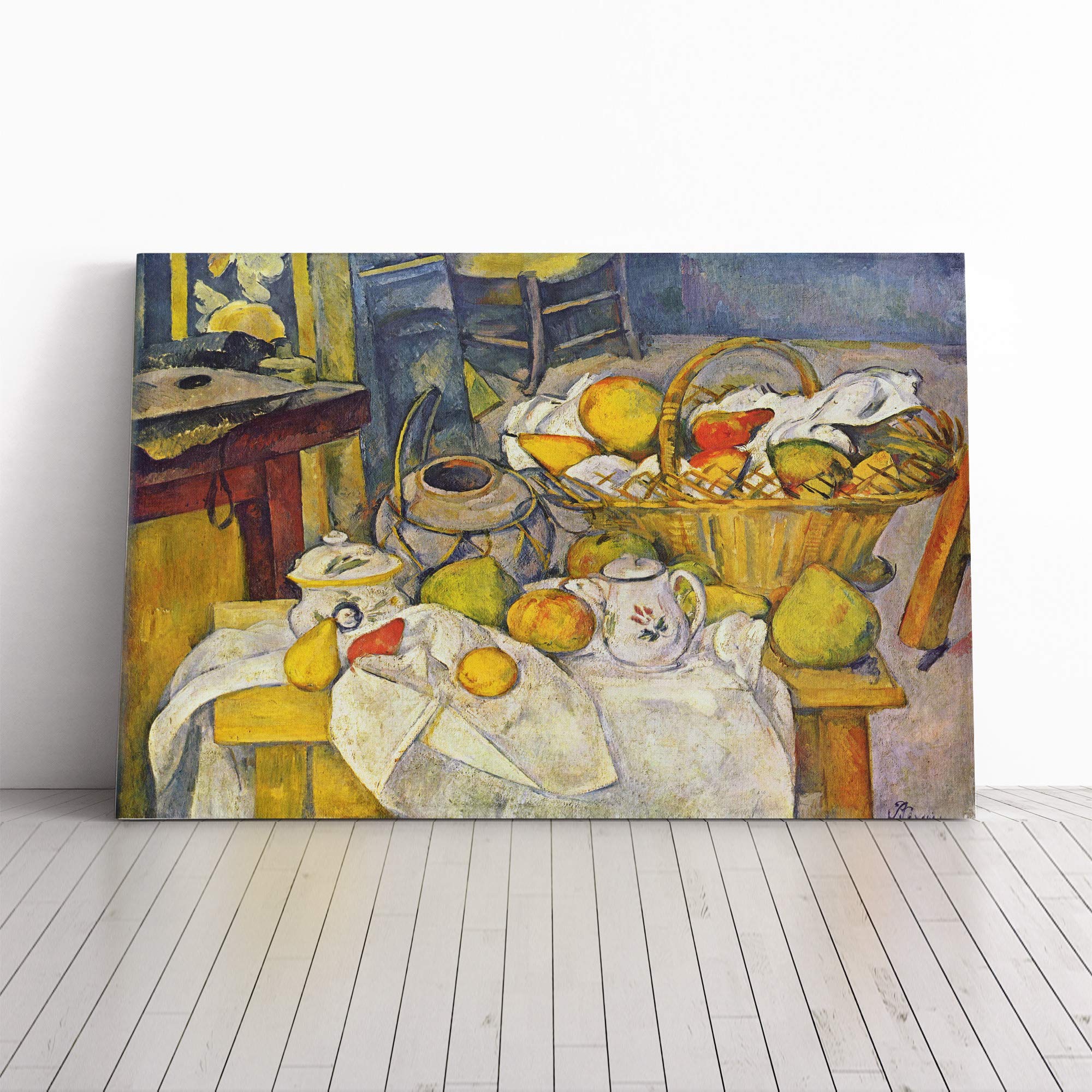 Paul Cezanne Still Life (9) Canvas Print | Gallery Wrapped 30mm Frame Wall Art | 20x14 inches | Ready to Hang | Modern Still Life Picture | Living Room Bedroom Lounge Office