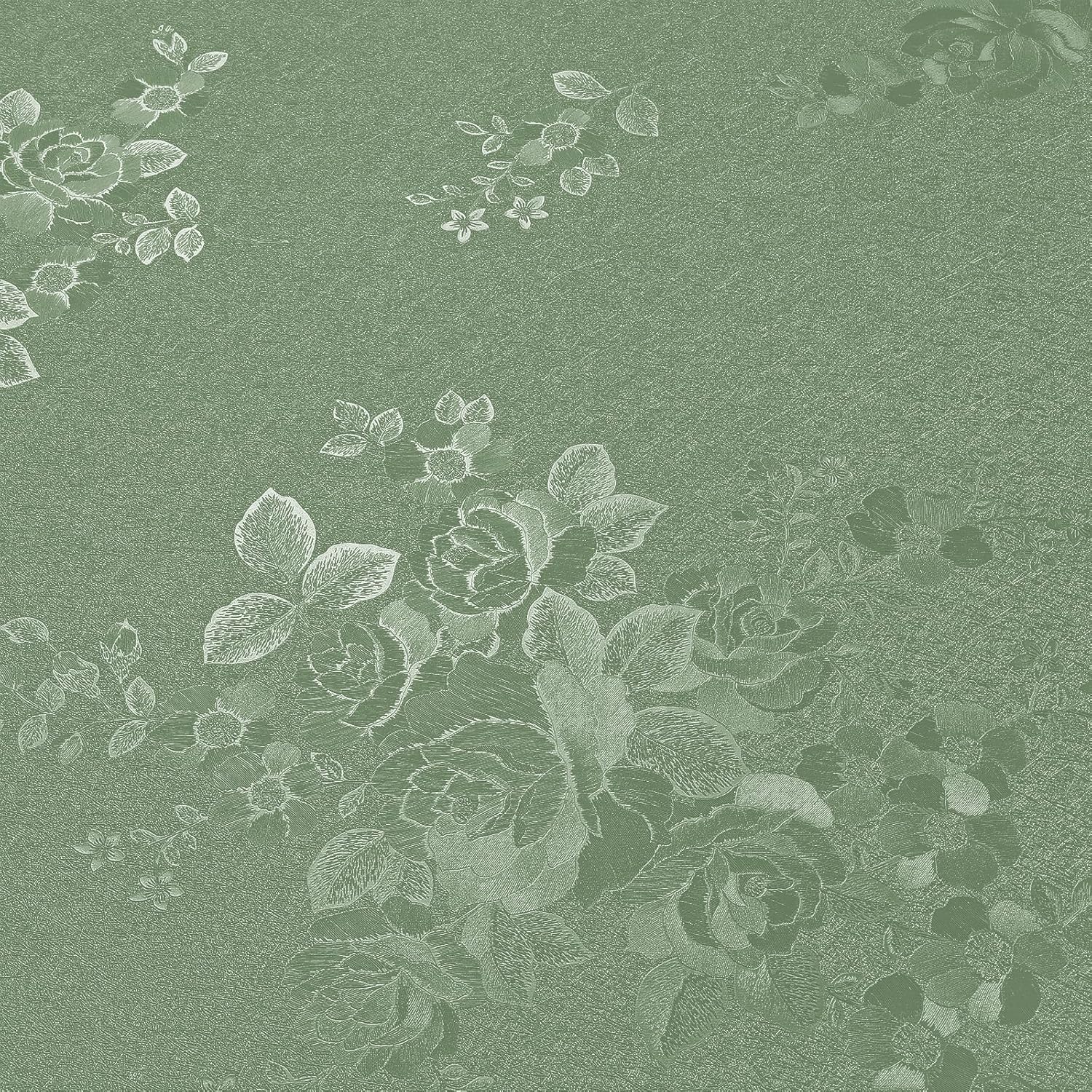 VEELIKE Vintage Sage Green Wallpaper Stick and Peel Textured Flower Wallpaper for Bedroom Bathroom 15.7''x354'' Removable Green Contact Paper for Walls Cabinets Self Adhesive Sage Vinyl Wall Paper