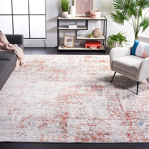 Shivan Collection 8' x 10' Ivory/Rust SHV166P Modern Abstract Distressed