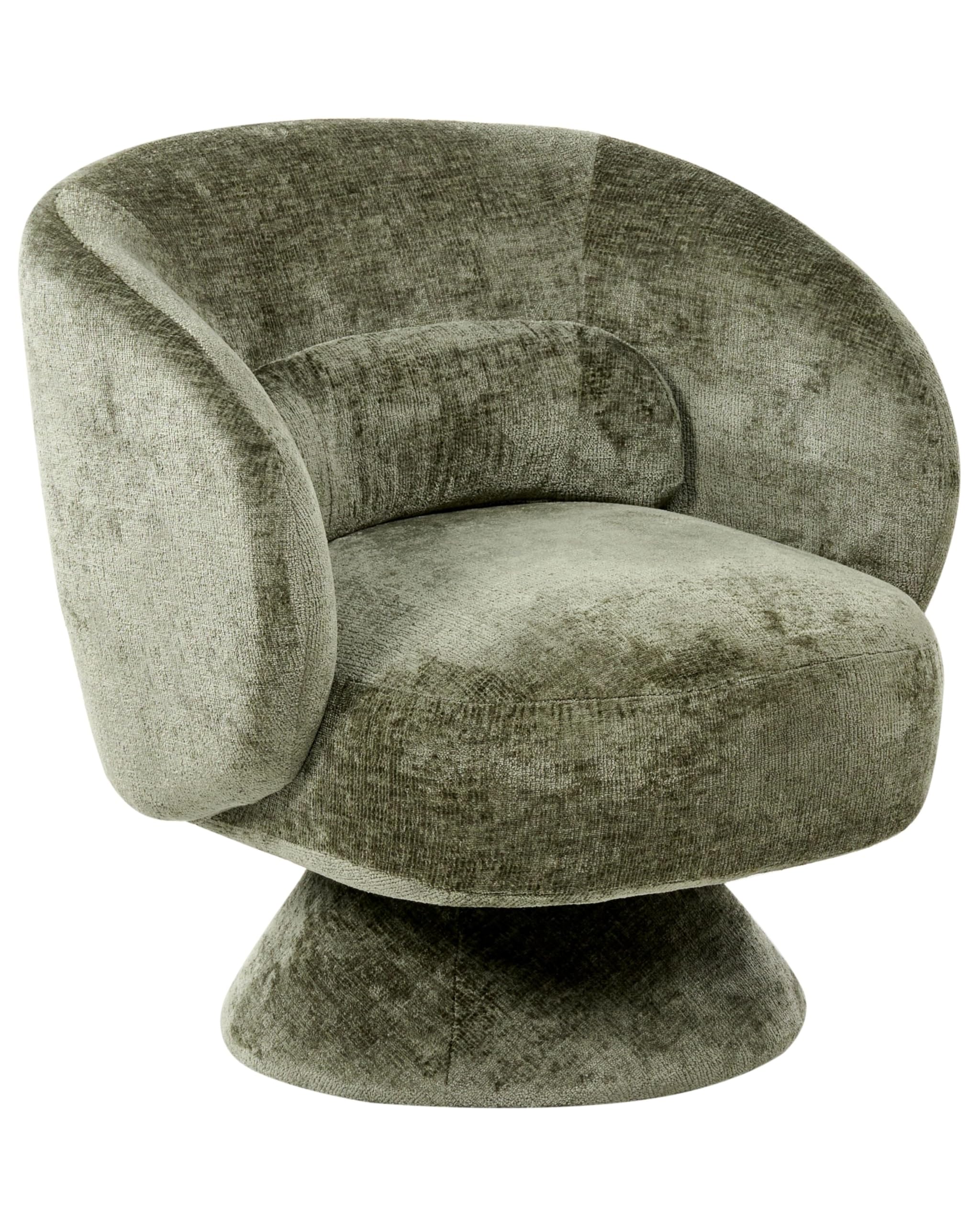 Beliani Drehsessel Chenille Stoff grün Retro-Stil für Wohnzimmer Lieksa