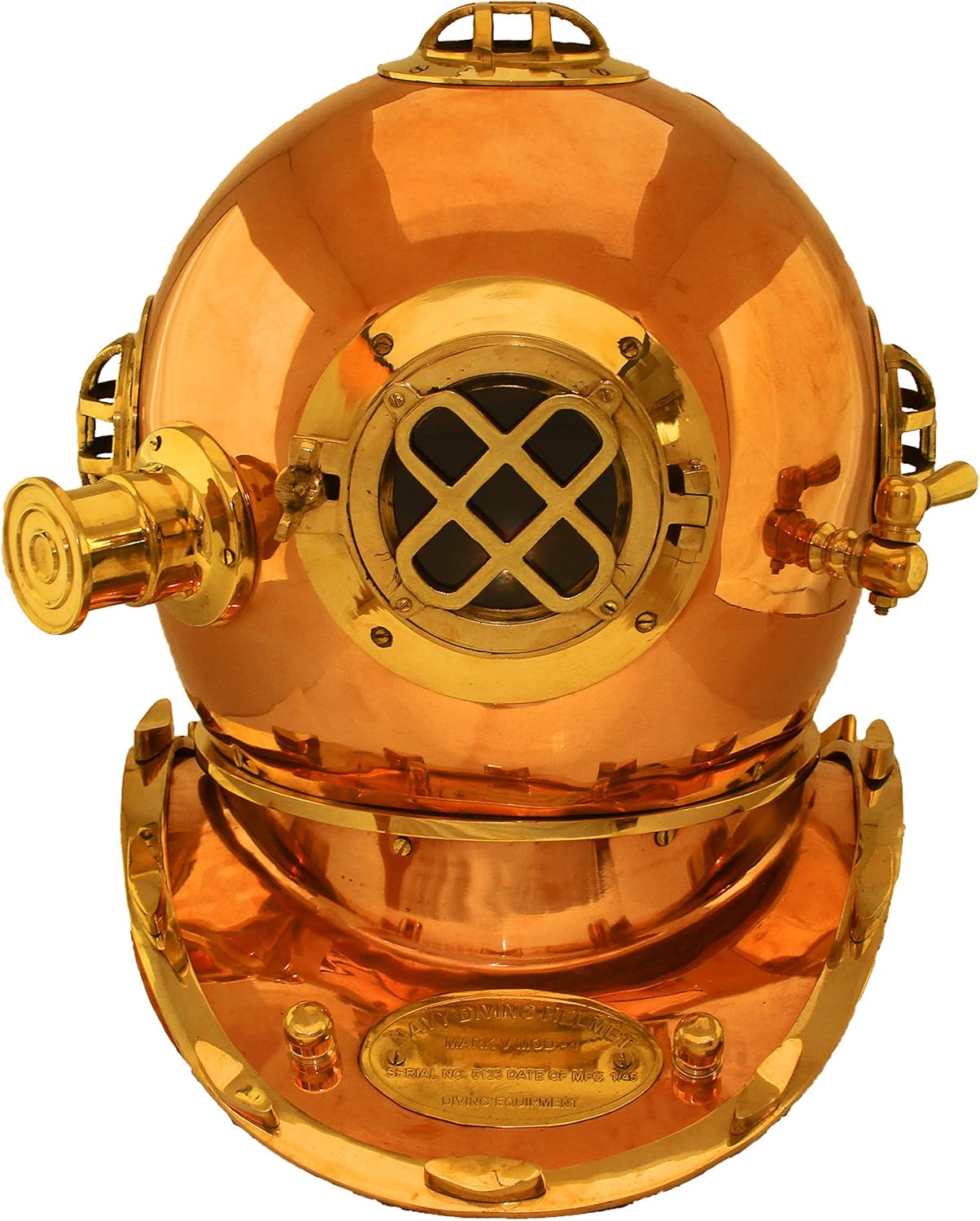 Imports 17 Inch Lacquered Solid Brass Mark V Replica Diving Helmet Decor
