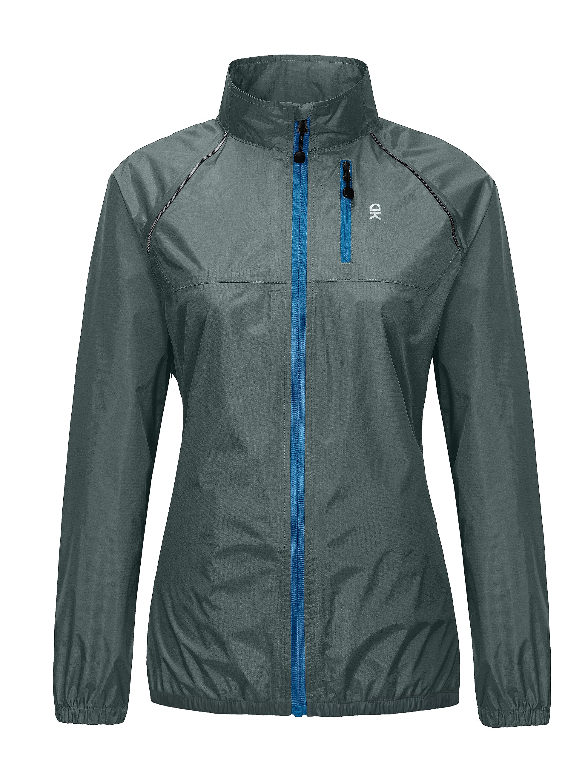 Little Donkey Andy Women's Lightweight Waterproof Cycling Running Rain Jacket, Packable Windbreaker Spring Jacket Gray Size XL