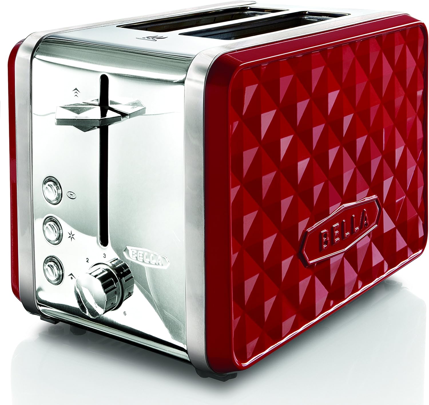 BELLA 13780 Diamonds Collection 2Slice Toaster, Red