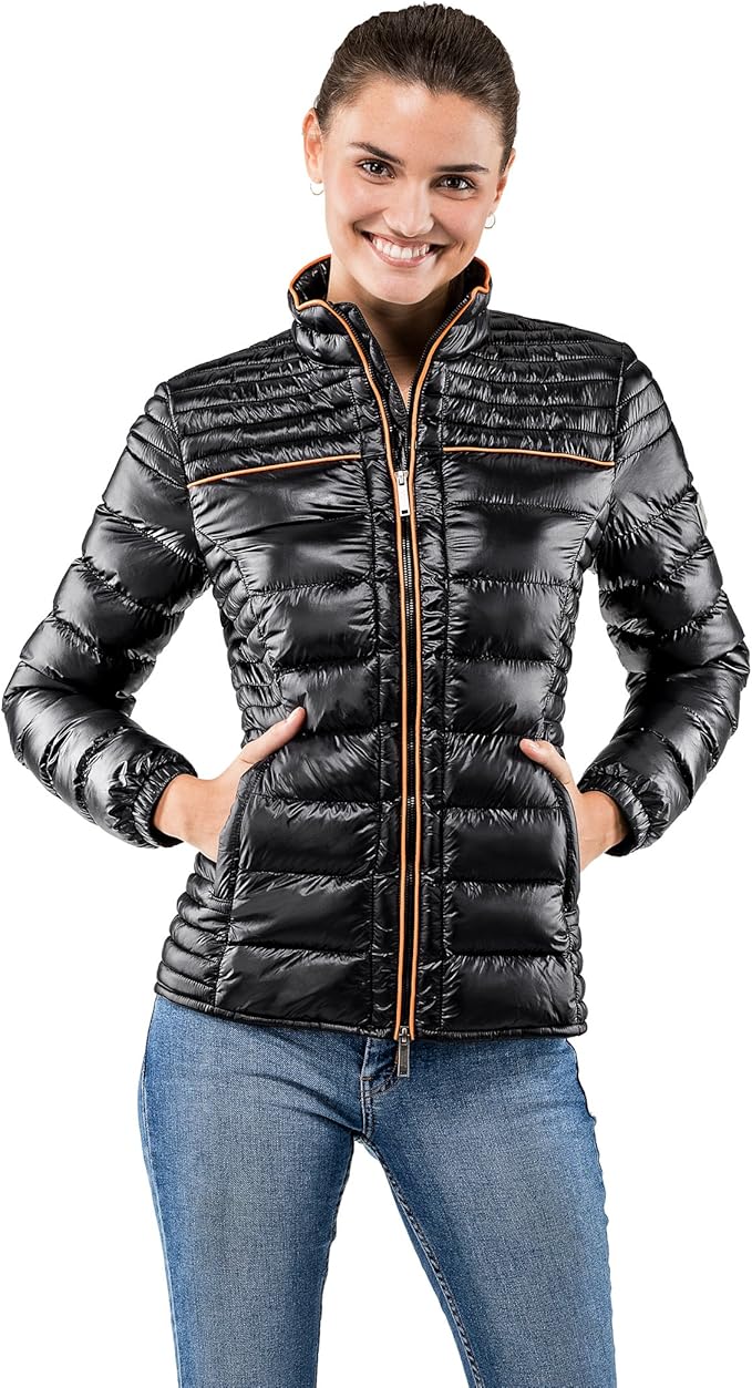 Vincenzo Boretti Women's Jacket Slimfit Fitted Quilted Soft Long