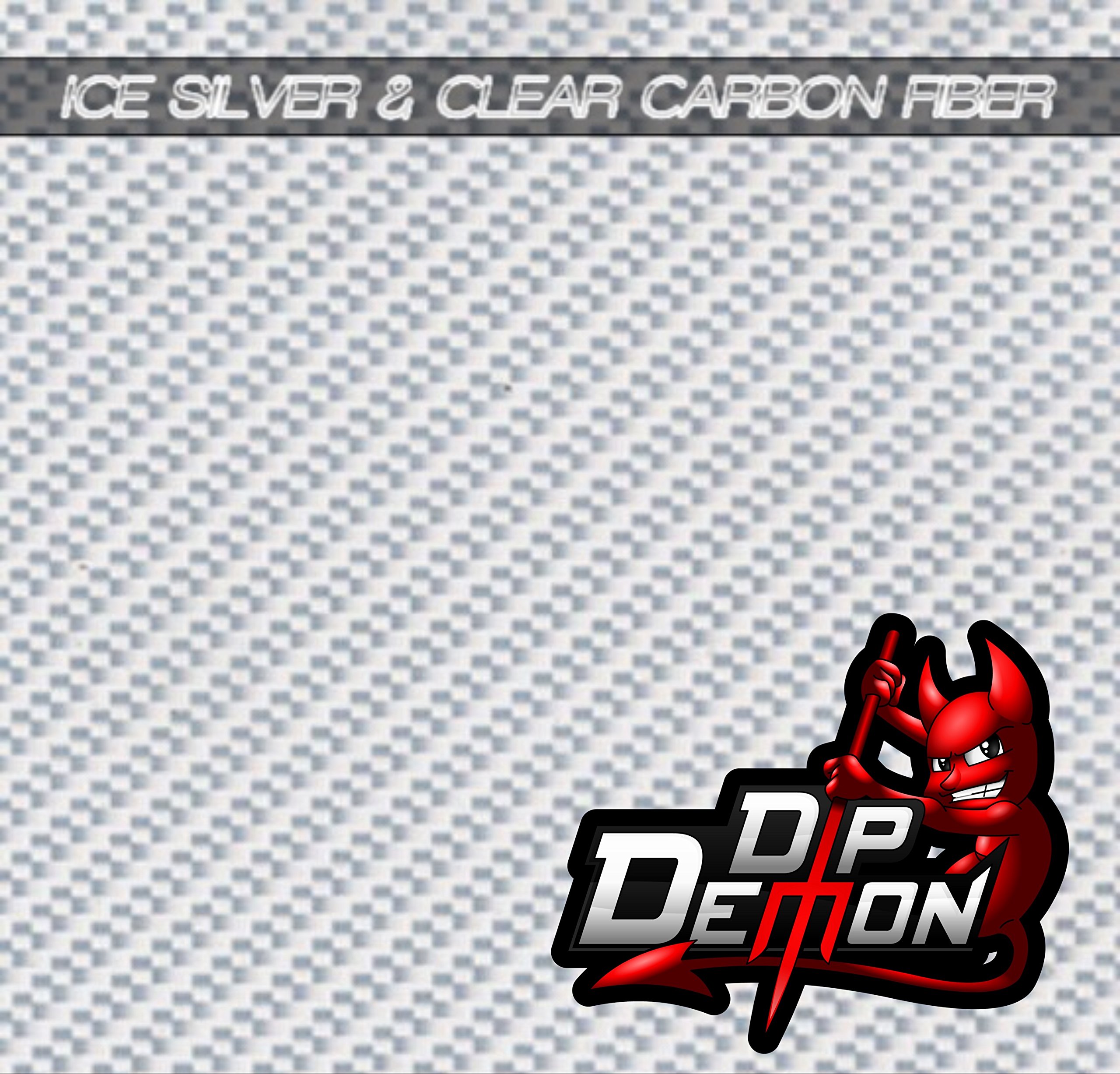 Hydrographic Film Carbon Fiber Ice Silver & Clear Real Carbon Fiber Look Transparent Twill Weave Hydro Graphic Water Transfer Film Hydro Dipping Dip Demon